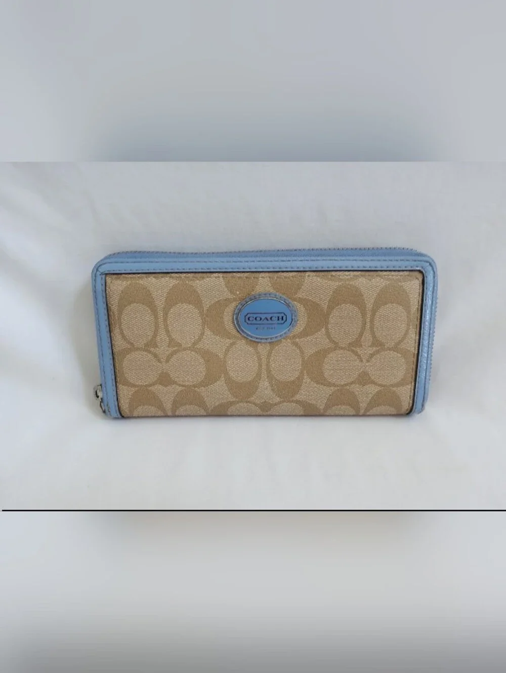 Coach Peyton Signature Accordion Zip Around Wallet